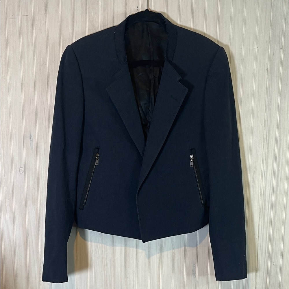 LANVIN CROPPED BLAZER NAVY 8R